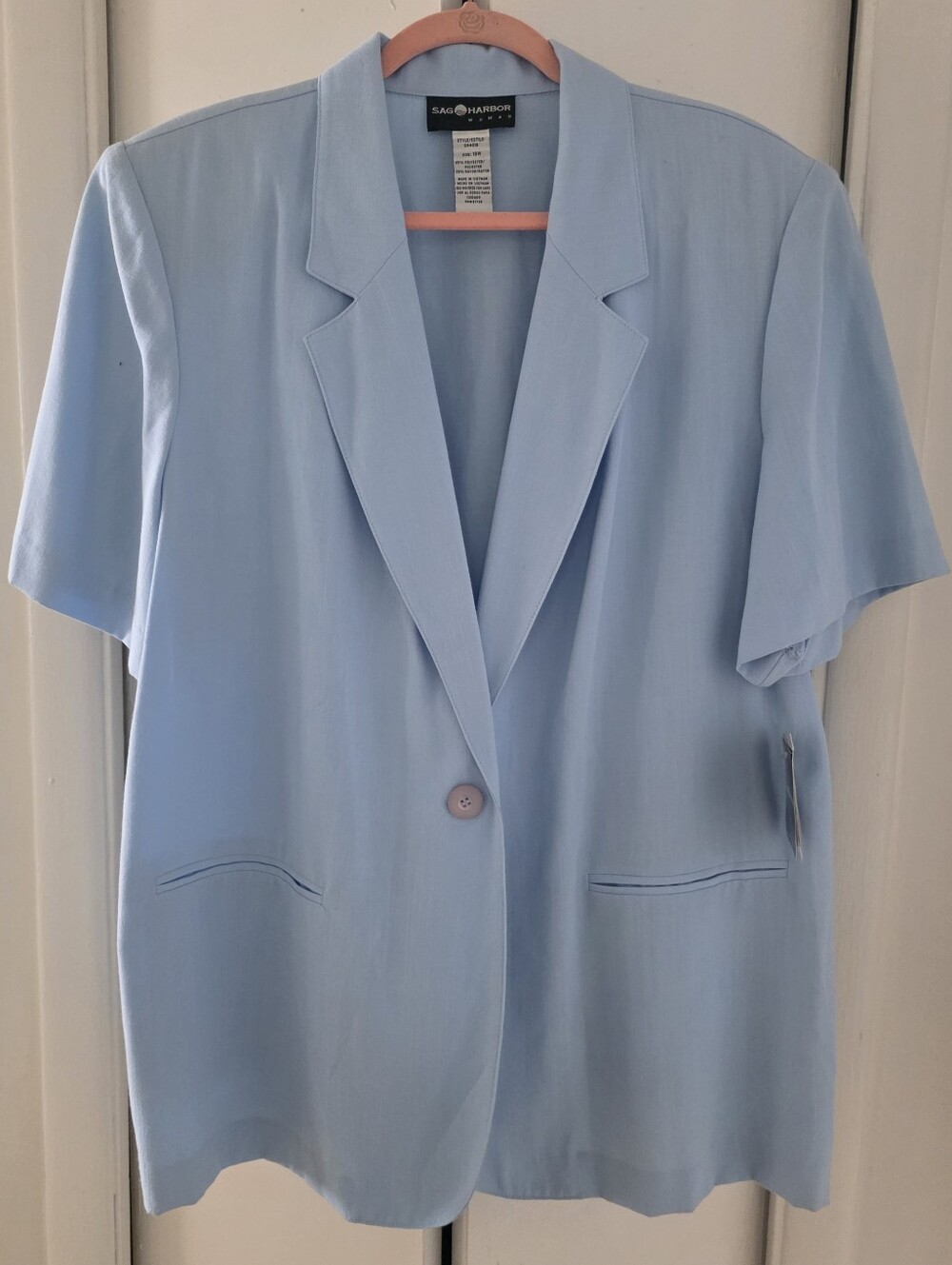 Sag Harbor Vintage Short Sleeve Light Blue Blazer